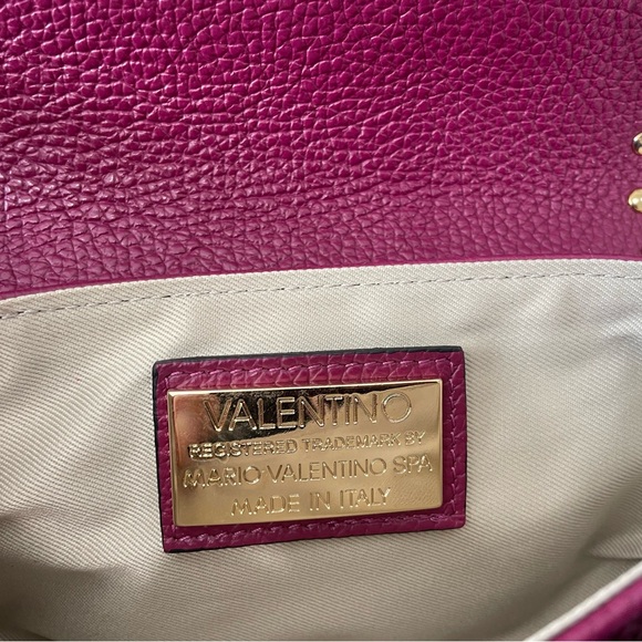 New Valentino by Mario Purple Studded Wallet on Chain Crossbody Bag - Picture 6 of 7